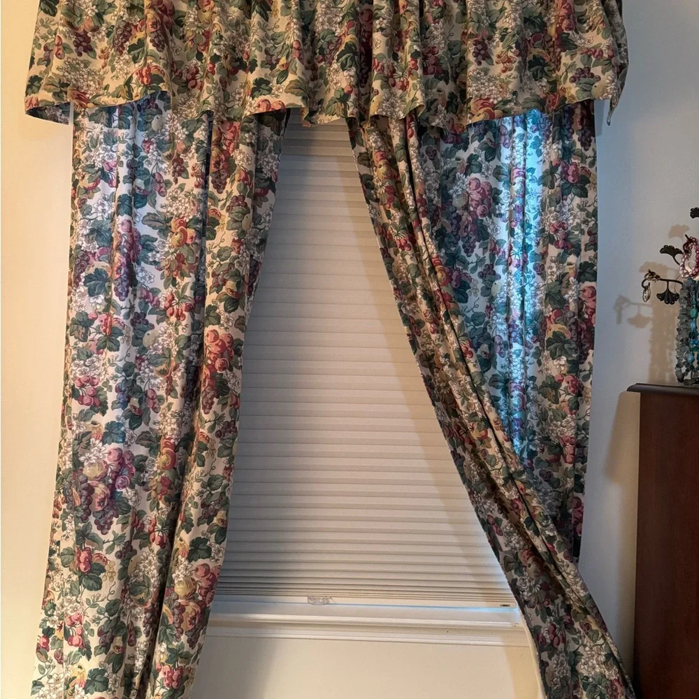 Floral Pattern Drapery Panels - Multicolor